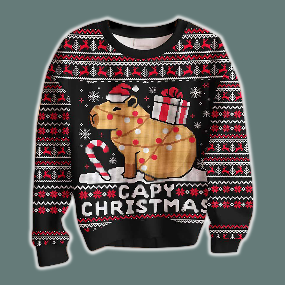 Capybara CapyChristmas Ugly Christmas Sweater