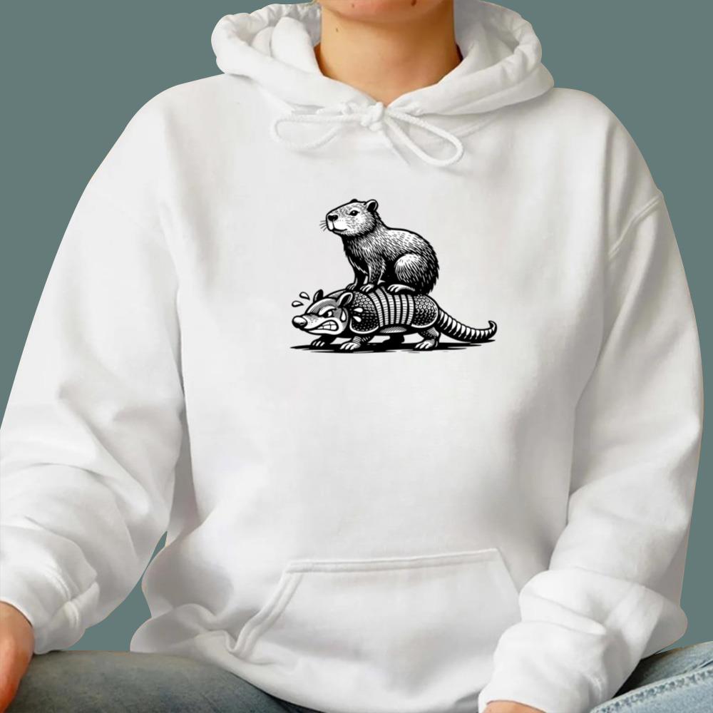 Capybara Riding Armadillo T-Shirt