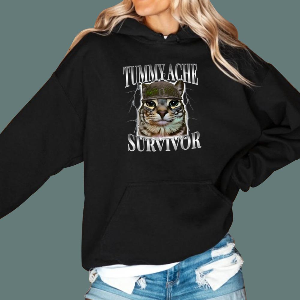 Cat Tummy Achie Survivor T-Shirt - TeeDragons