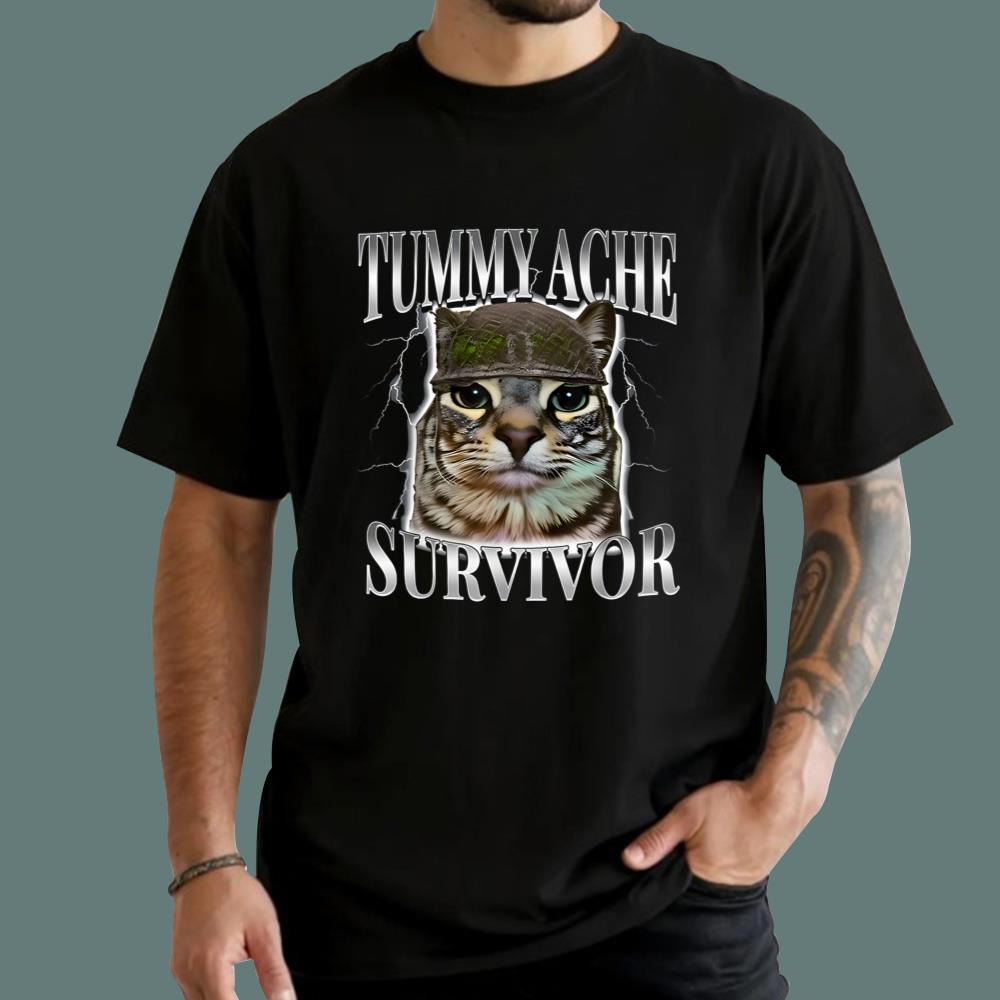 Cat Tummy Achie Survivor T-Shirt - TeeDragons
