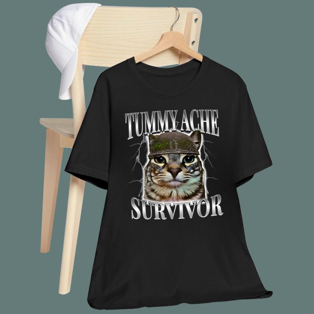 Cat Tummy Achie Survivor T-Shirt - TeeDragons