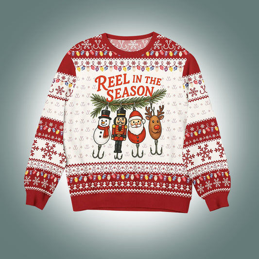 Christmas Bait Reel in The Season Ugly Sweater