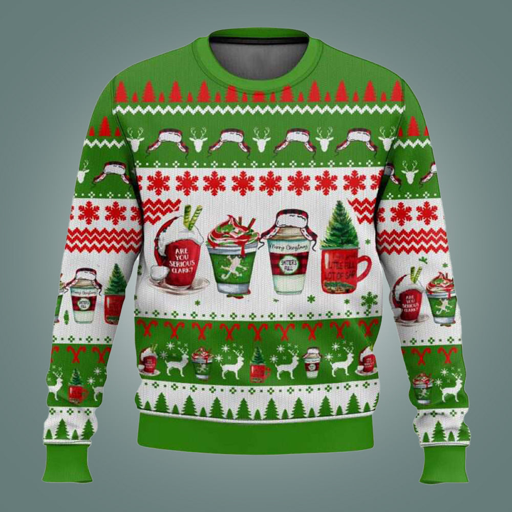 Coffee Cup Vacation Ugly Christmas Sweater