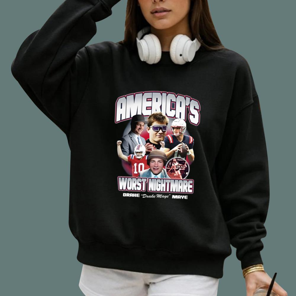 Drake Maye America's Worst Nightmare T-Shirt