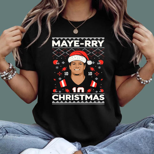 Drake Maye Maye-rry Christmas Sweatshirt