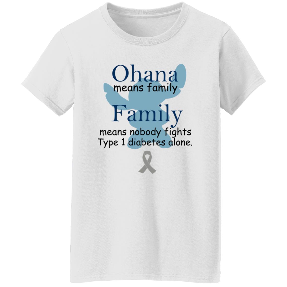 Ohana Means Family, Family Means Nobody Fights Type 1 Diabetes Alone Shirt
