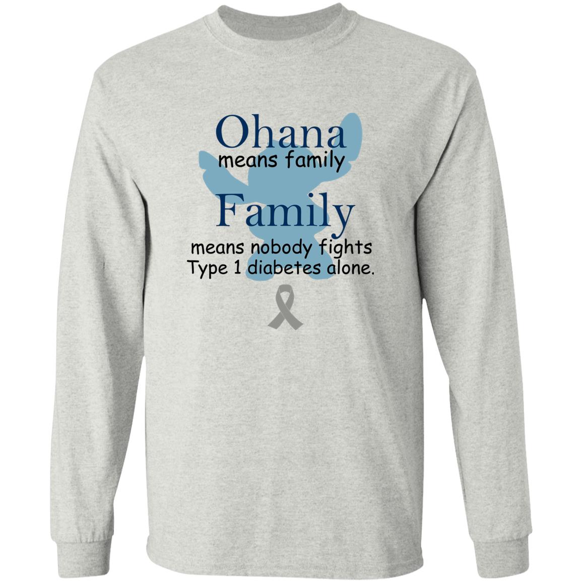 Ohana Means Family, Family Means Nobody Fights Type 1 Diabetes Alone Shirt