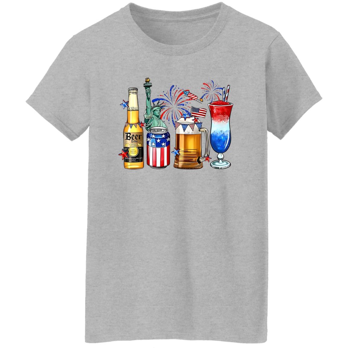 Happy 4th Of July Wine Glasses Shirt