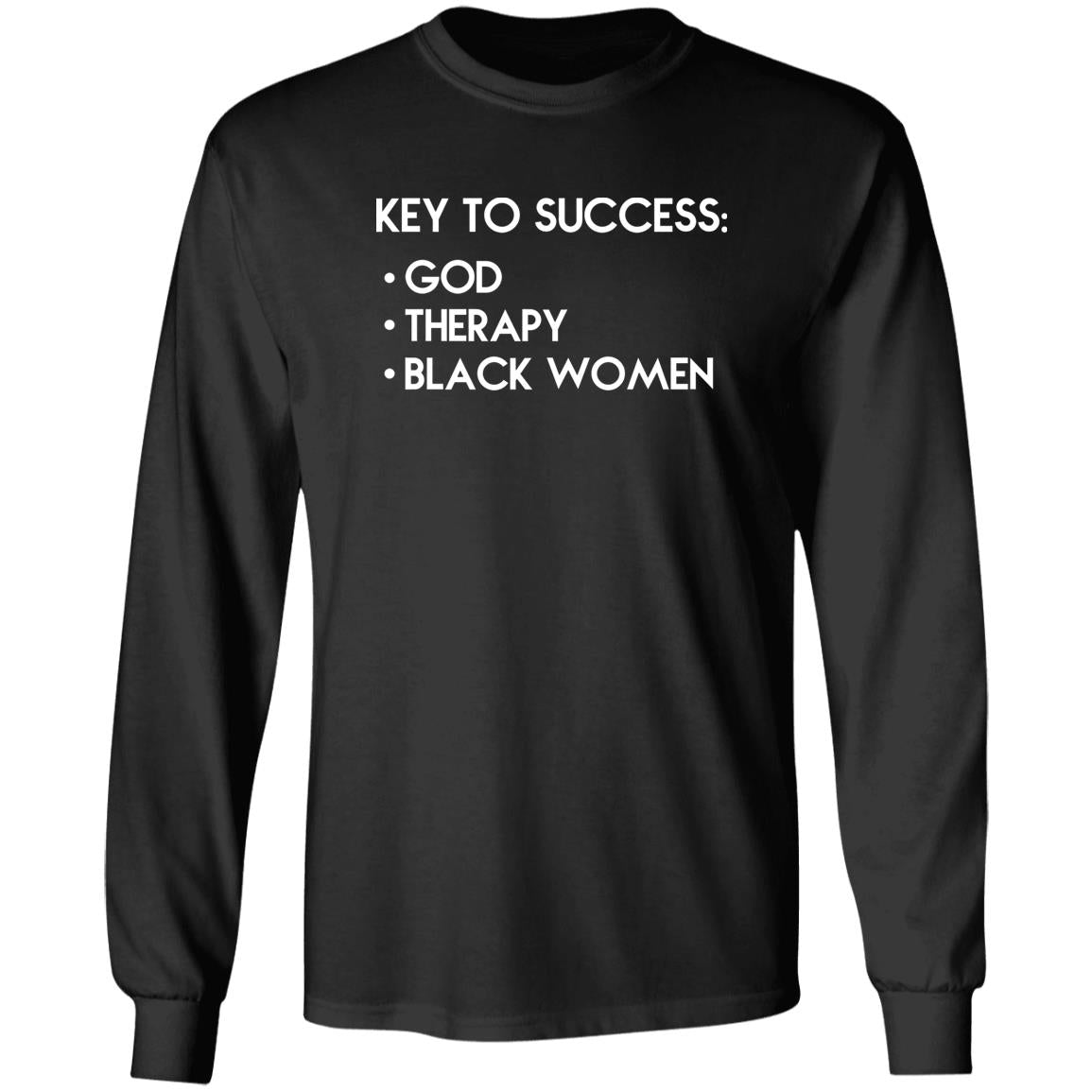 Key To Success – God – Therapy – Black Women Shirt