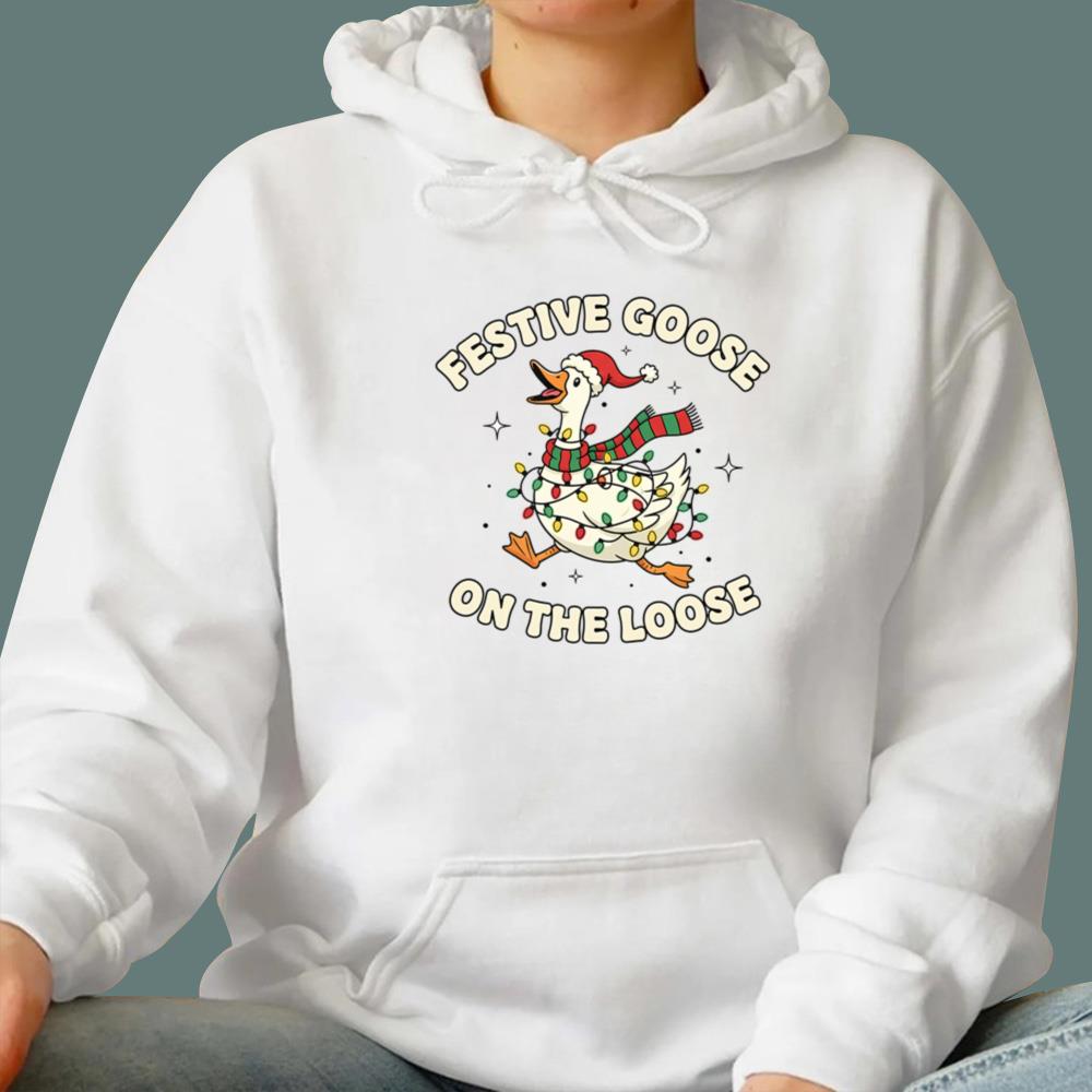 Festive Goose On The Loose Christmas T-Shirt