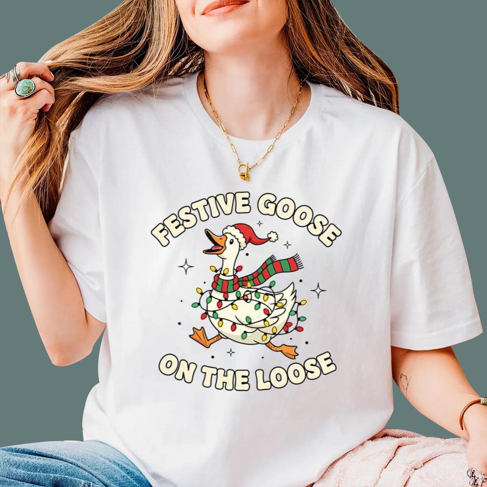 Festive Goose On The Loose Christmas T-Shirt