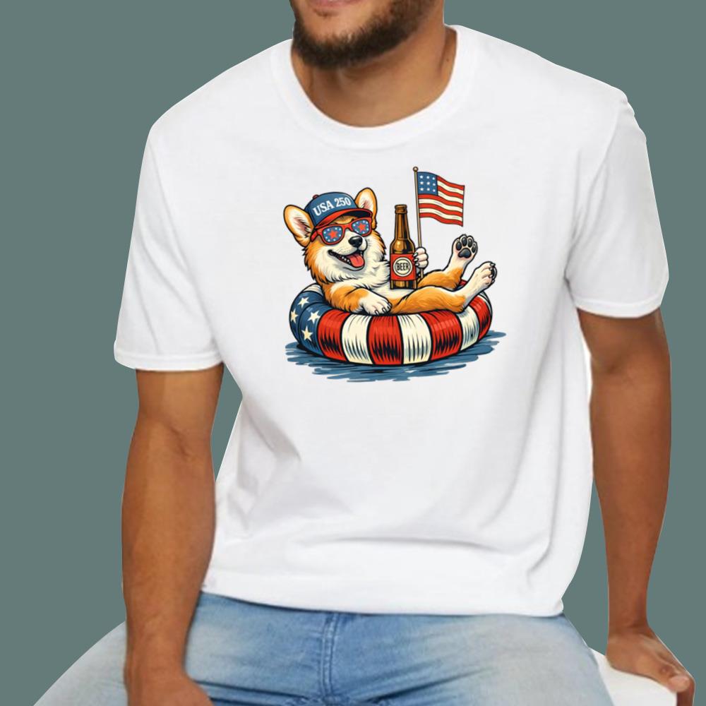 Funny Corgi USA 250 T-Shirt