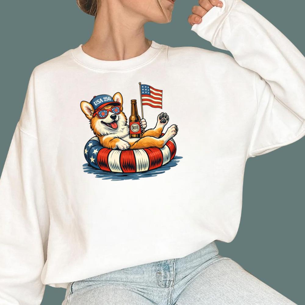 Funny Corgi USA 250 T-Shirt