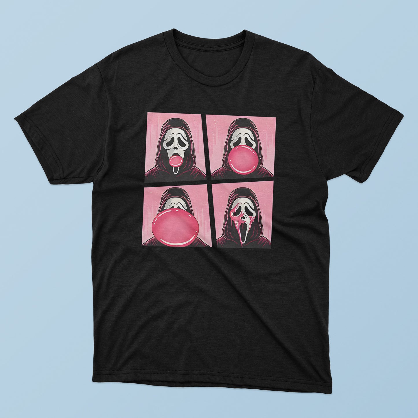 Ghostface Bubble Pink Gum Halloween T-Shirt - TeeDragons