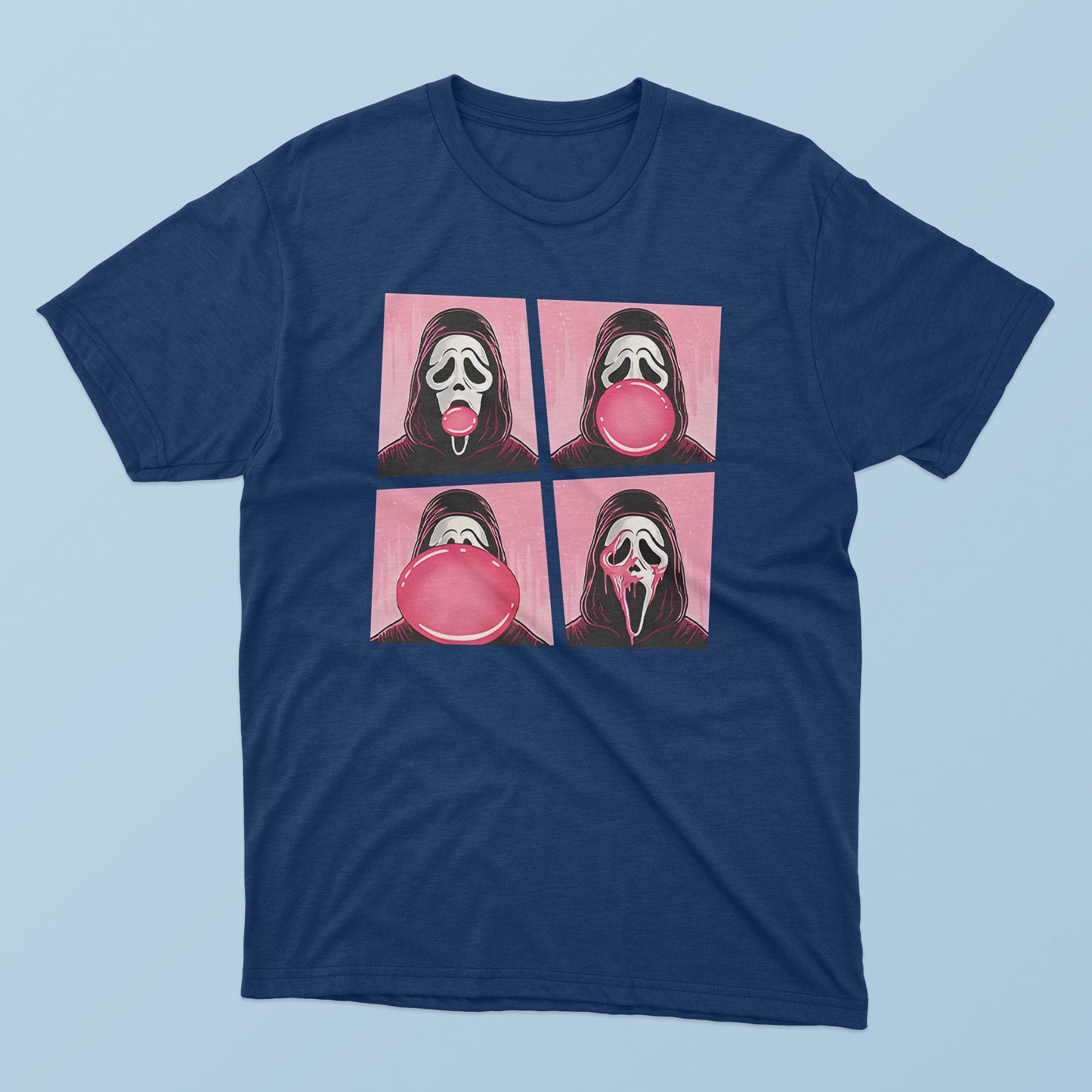 Ghostface Bubble Pink Gum Halloween T-Shirt - TeeDragons