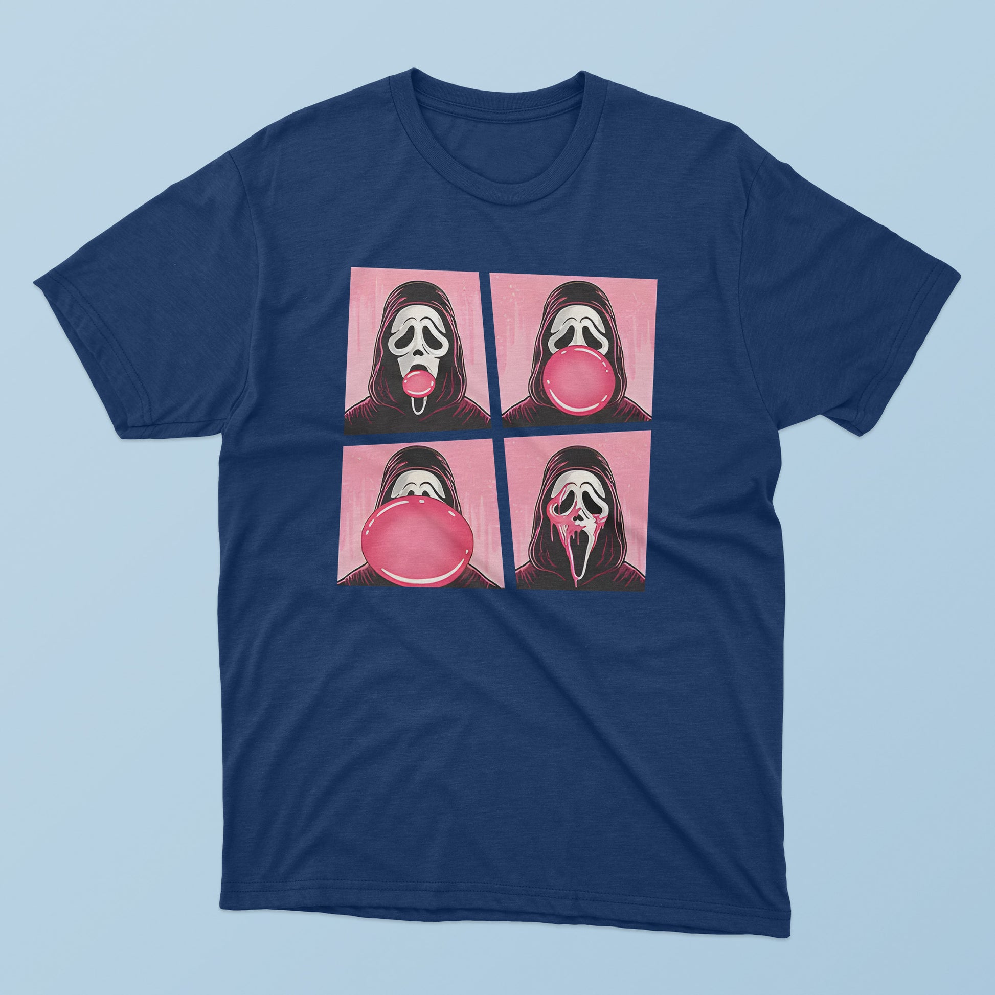 Ghostface Bubble Pink Gum Halloween T-Shirt - TeeDragons