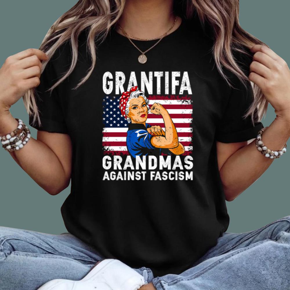 Grantifa Grandmas Against Fascism Flag T-Shirt