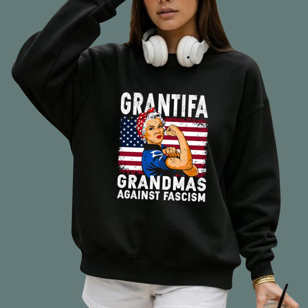 Grantifa Grandmas Against Fascism Flag T-Shirt