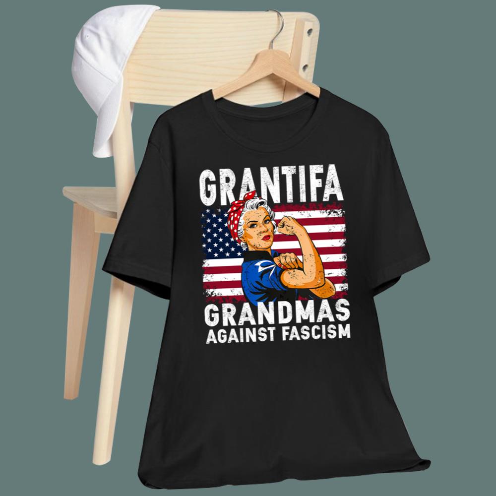 Grantifa Grandmas Against Fascism Flag T-Shirt