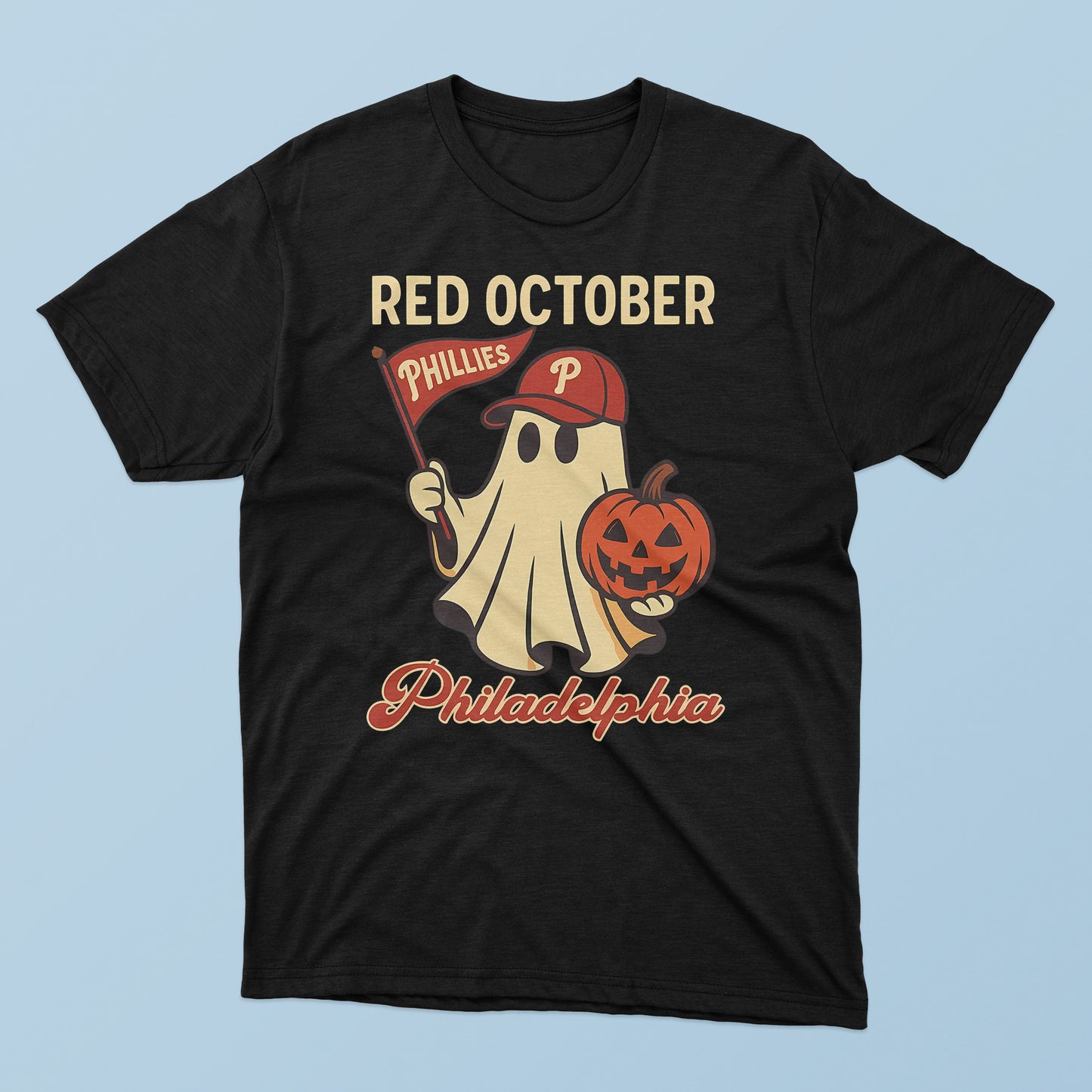 Halloween Ghost Phillies Red October T-Shirt