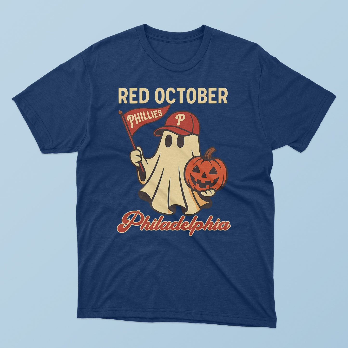 Halloween Ghost Phillies Red October T-Shirt