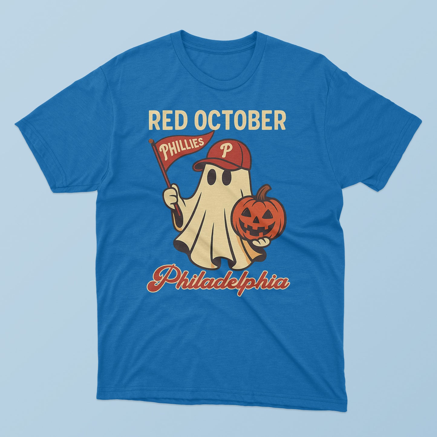 Halloween Ghost Phillies Red October T-Shirt