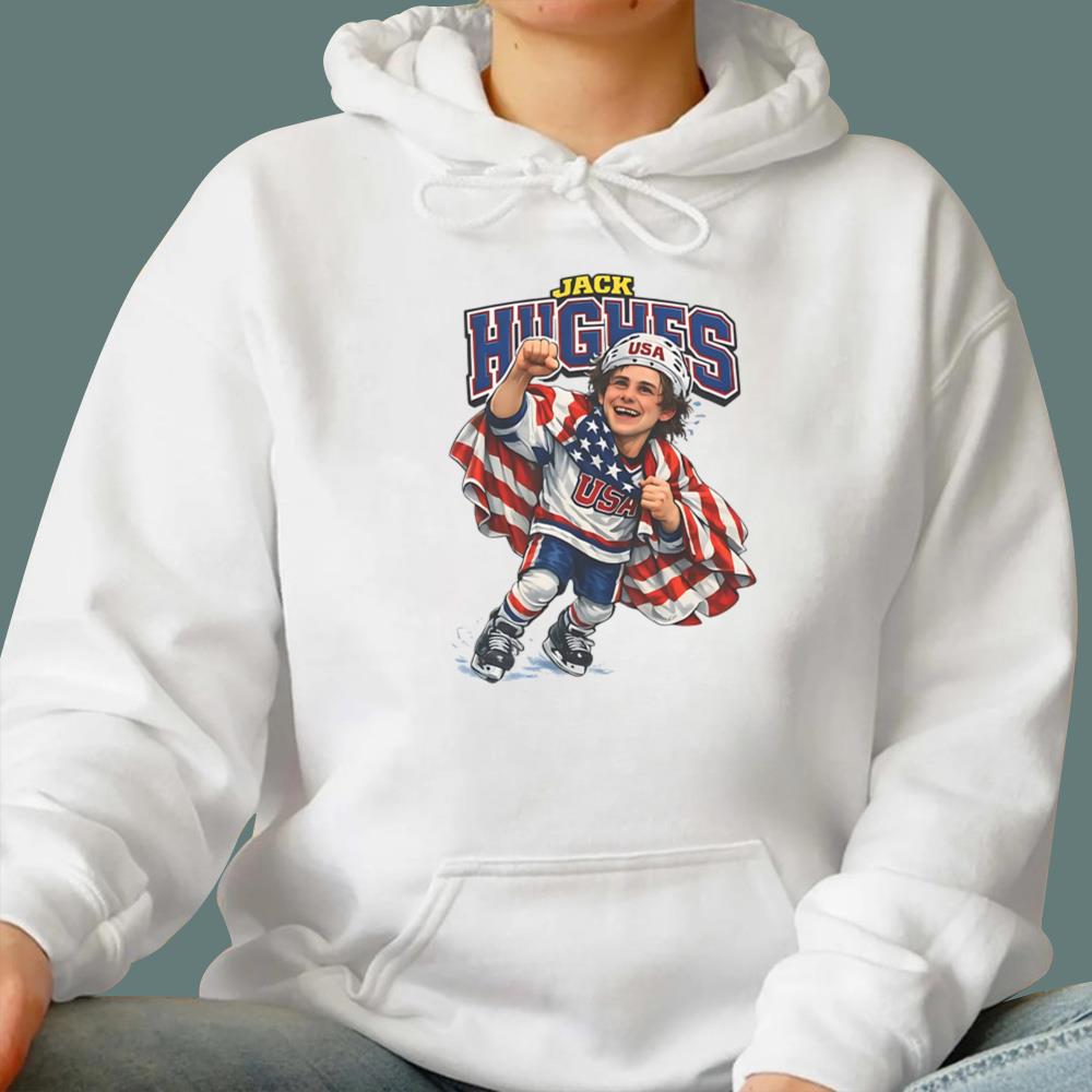 Hockey Jack Hughes Caricature T-Shirt