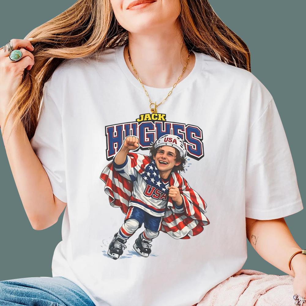 Hockey Jack Hughes Caricature T-Shirt