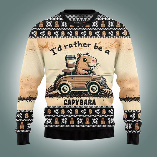 I’d Rather Be A Capybara Ugly Christmas Sweater