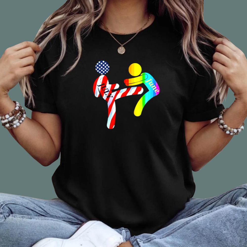 July Independence Kick June Pride Month T-Shirt