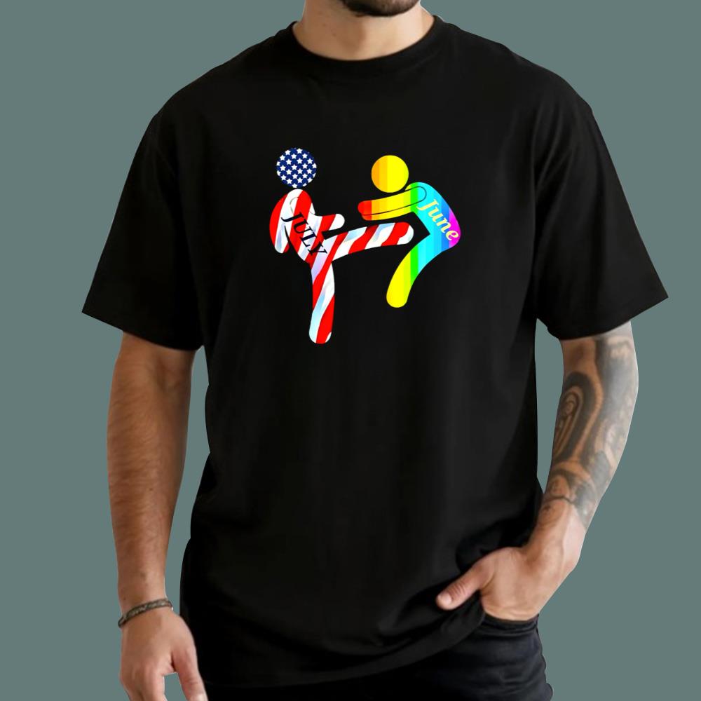 July Independence Kick June Pride Month T-Shirt