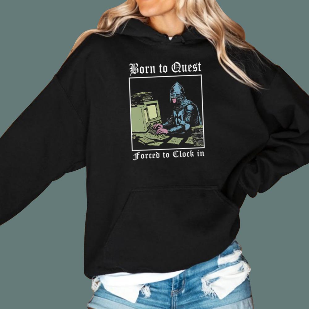 Knight Computer Born To Quest Forced To Clock In T-Shirt