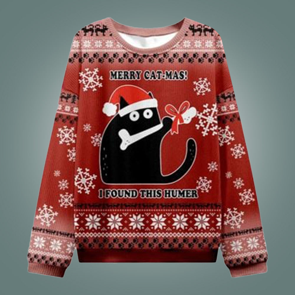 Merry Cat-mas I Found This Hummer Ugly Christmas Sweater