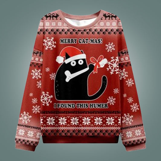 Merry Cat-mas I Found This Hummer Ugly Christmas Sweater