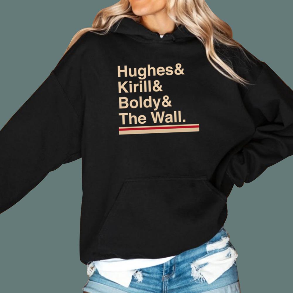 Minnesota Hockey Hughes Kirill Boldy The Wall T-Shirt