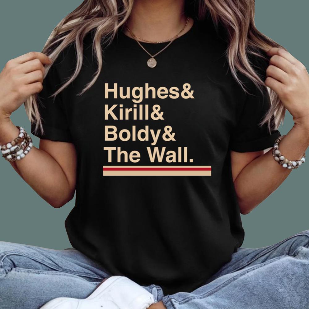 Minnesota Hockey Hughes Kirill Boldy The Wall T-Shirt