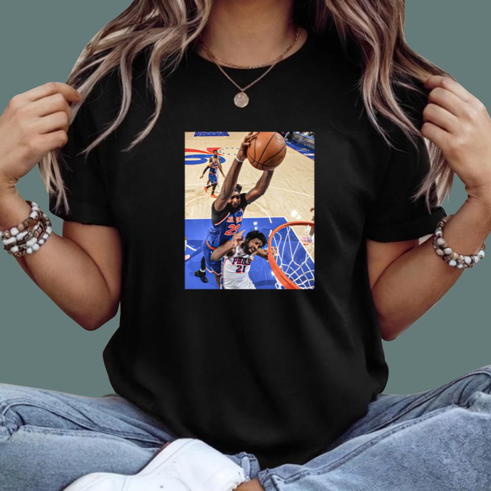 Mitchell Robinson Dunks On Joel Embiid T-Shirt