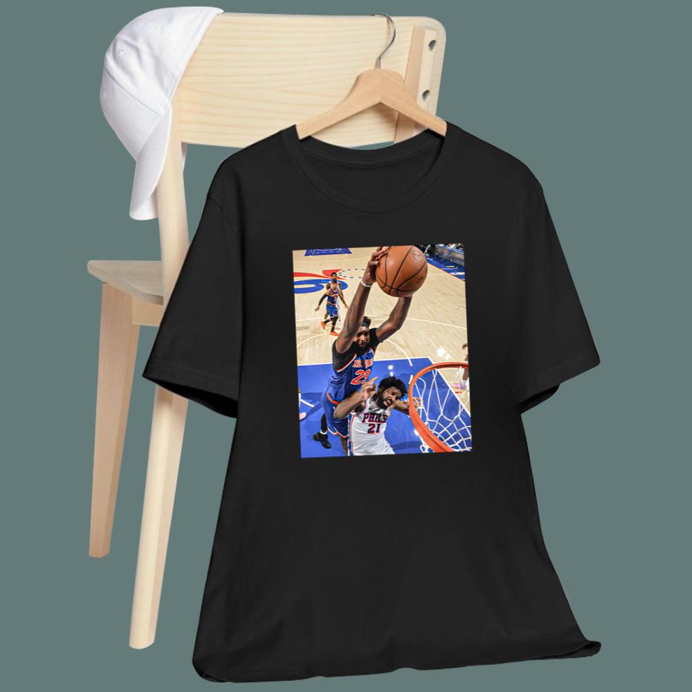 Mitchell Robinson Dunks On Joel Embiid T-Shirt