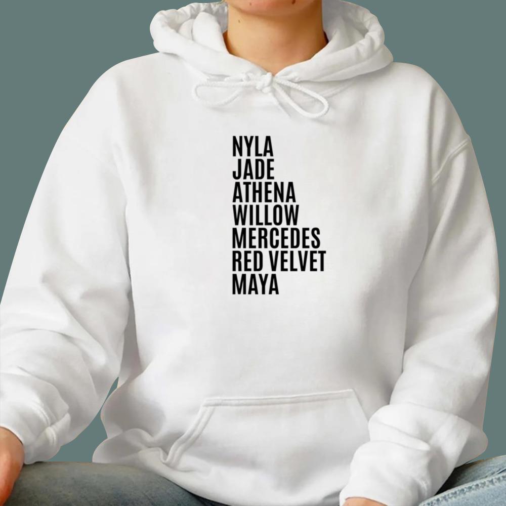 Nyla Jade Athena Willow Mercedes Red Velvet Maya T-Shirt
