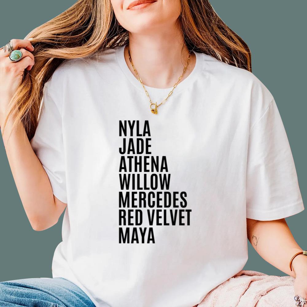 Nyla Jade Athena Willow Mercedes Red Velvet Maya T-Shirt