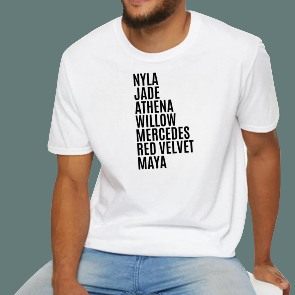 Nyla Jade Athena Willow Mercedes Red Velvet Maya T-Shirt