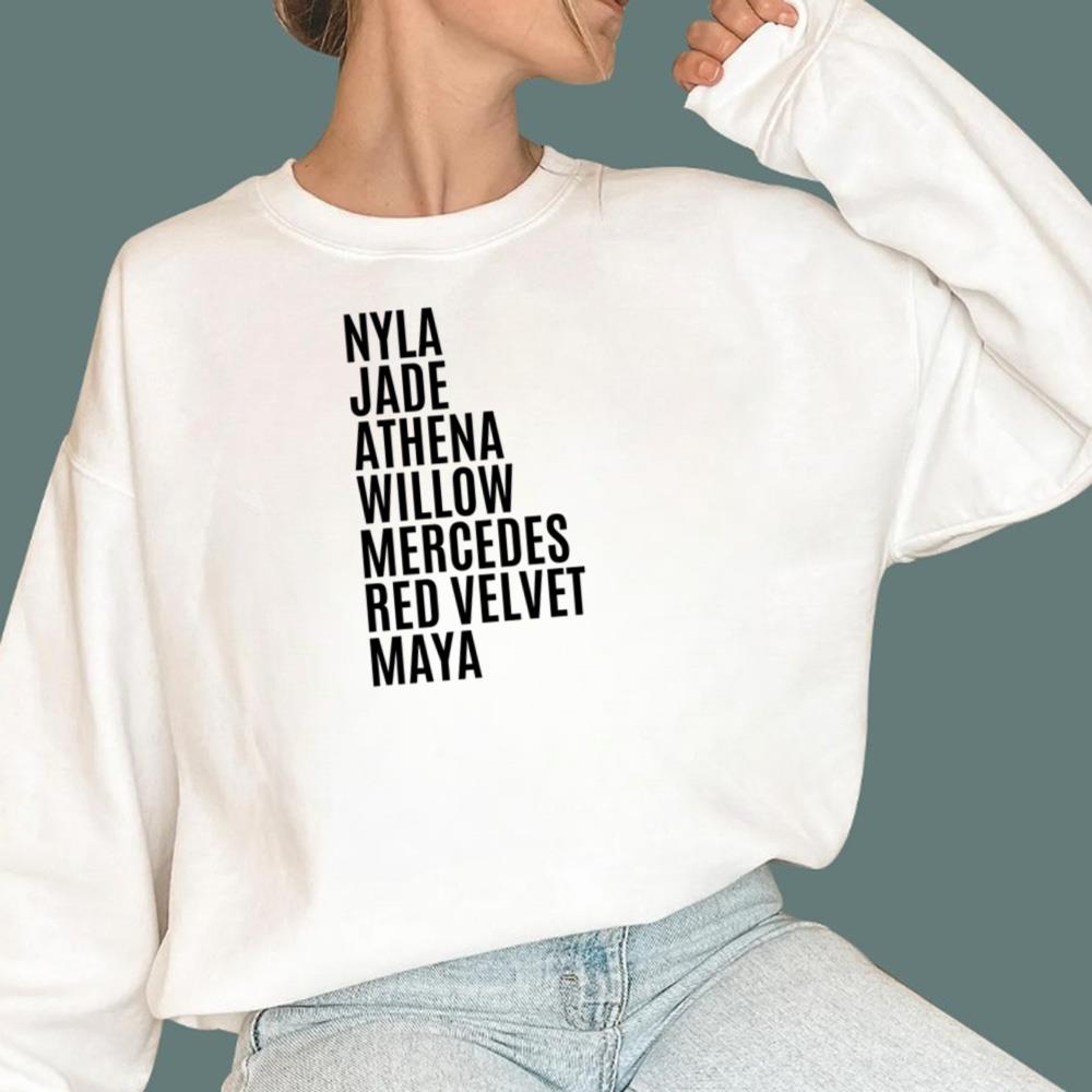 Nyla Jade Athena Willow Mercedes Red Velvet Maya T-Shirt