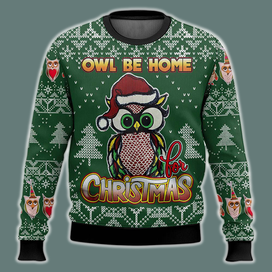 Owl Be Home For Christmas Ugly Sweater