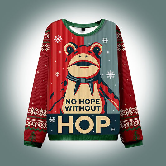 Portland Frog No Hope Without Hop Ugly Christmas Sweater