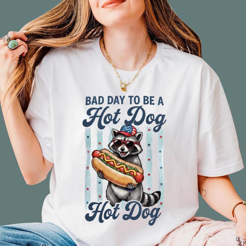 Raccoon 2026 4th Of July Hot Dog T-Shirt