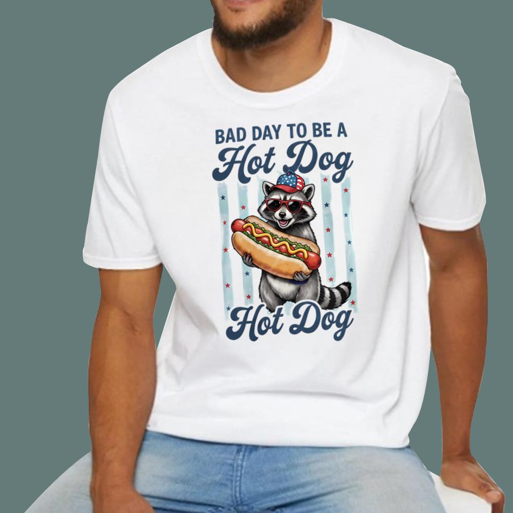 Raccoon 2026 4th Of July Hot Dog T-Shirt