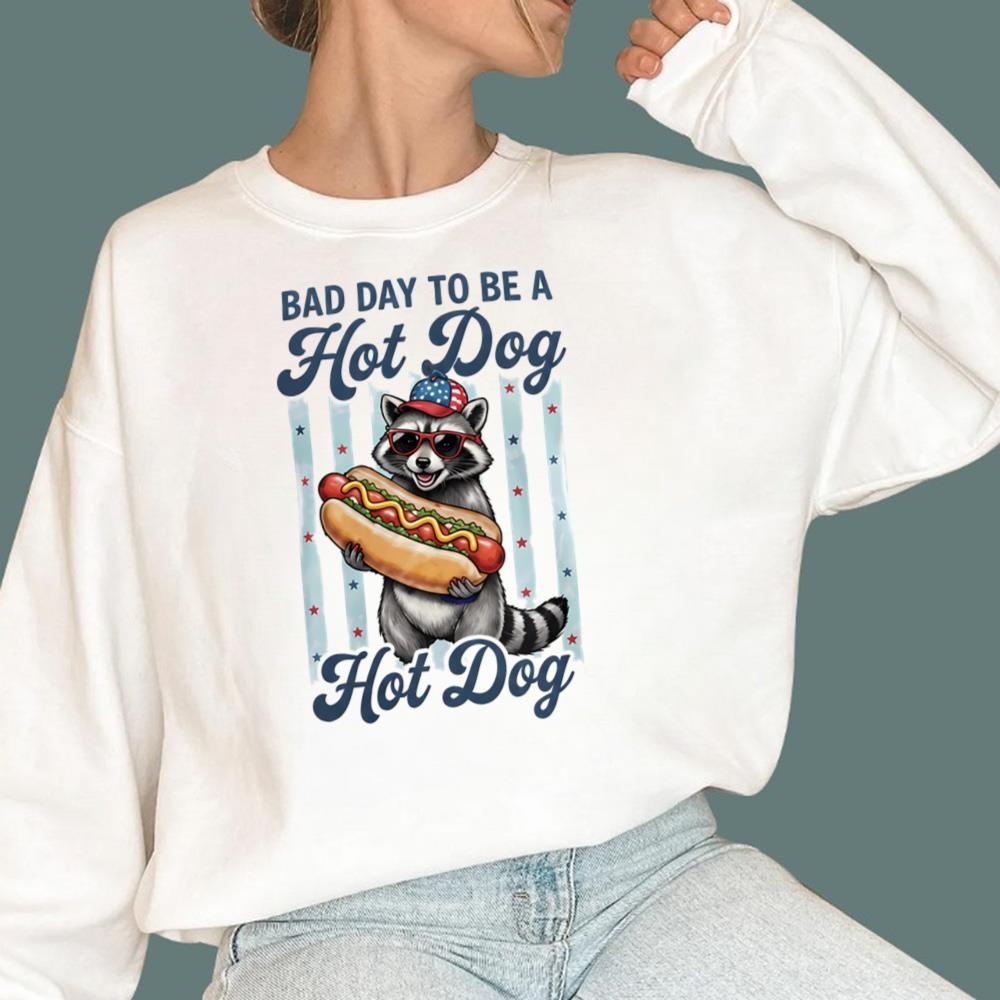 Raccoon 2026 4th Of July Hot Dog T-Shirt