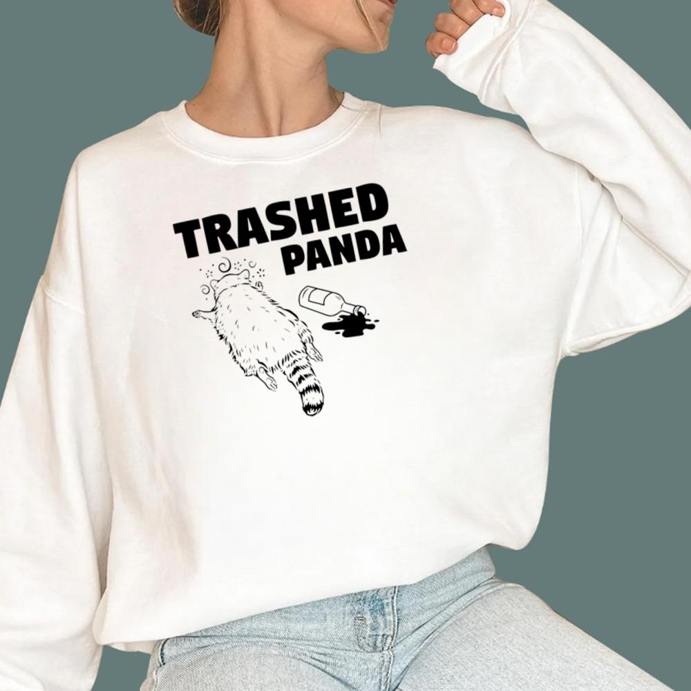 Racoon gets drunk Trashed Panda T-Shirt
