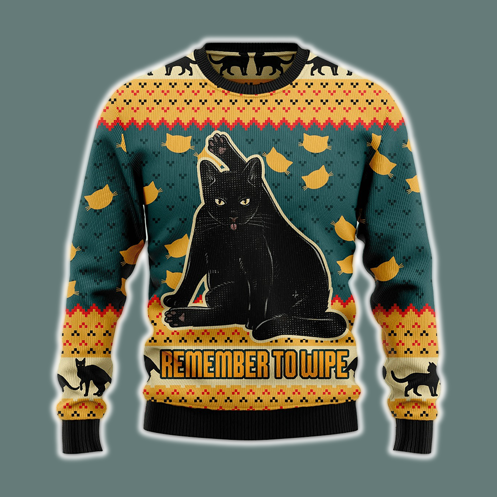 Remember To Wipe Ugly Christmas Sweater