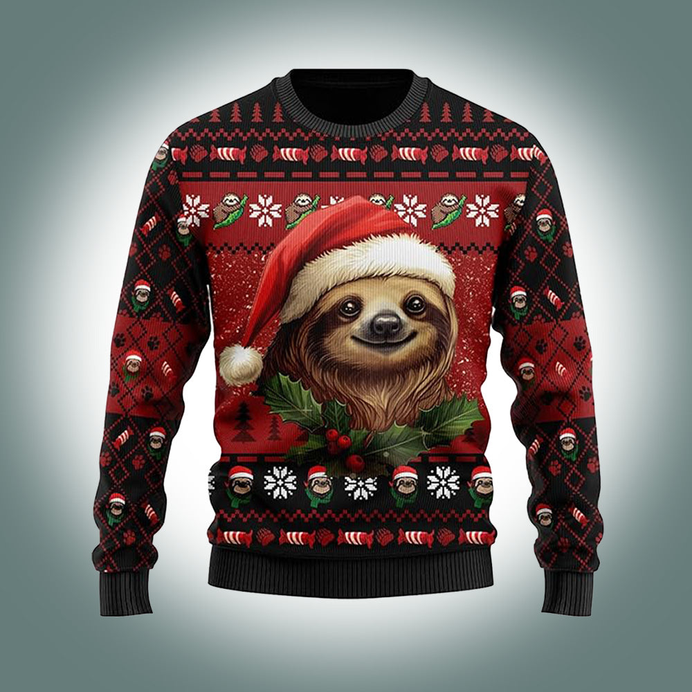 Santa Sloth Ugly Christmas Sweater